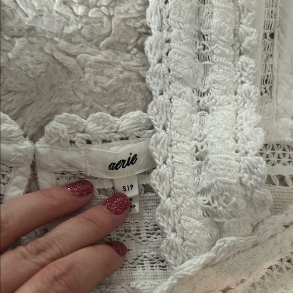 Aerie Ivory Crochet Lace Top - Picture 4 of 9